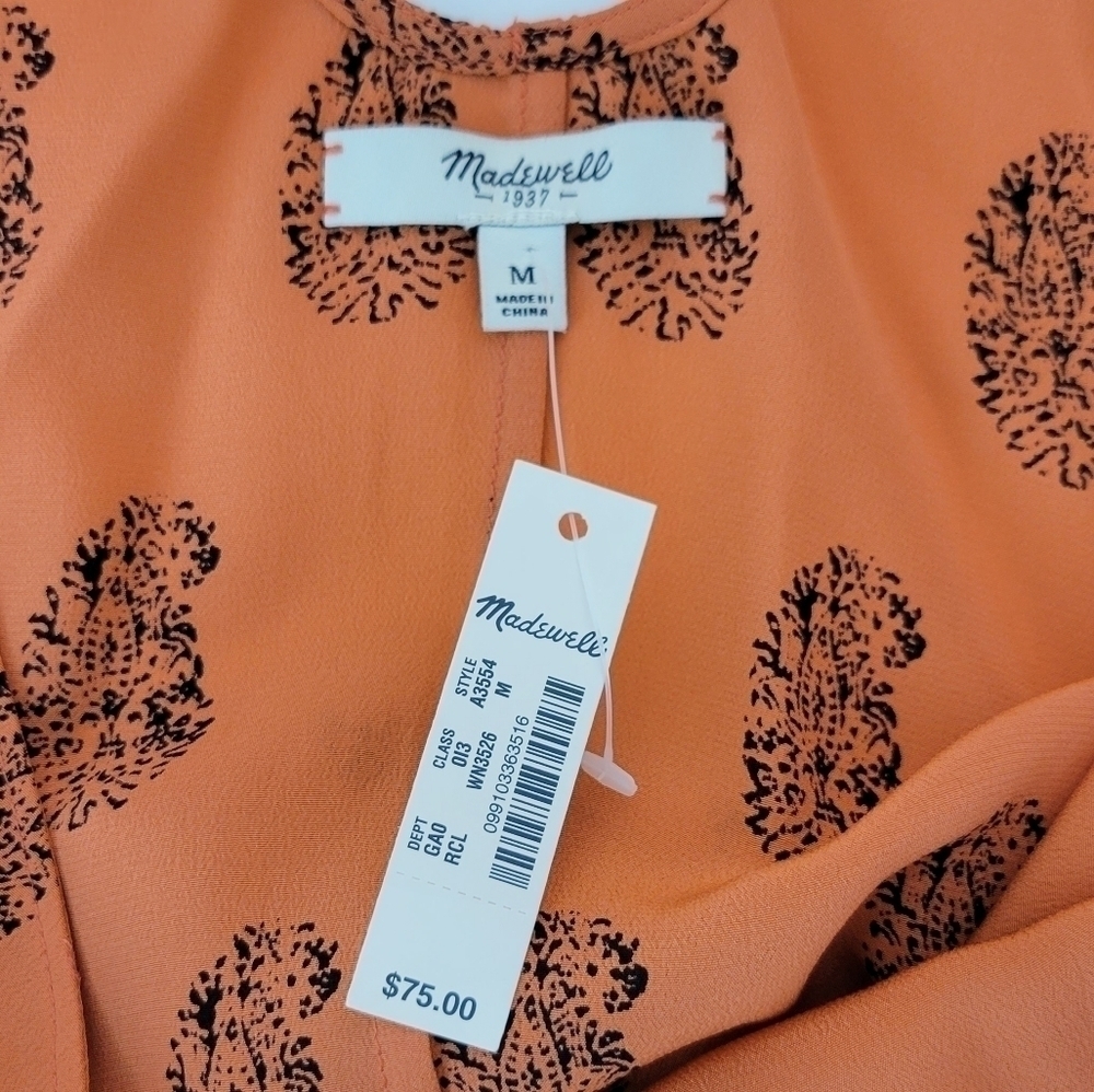 Madewell Silk Blouse #323 Size M - Picture 5 of 8